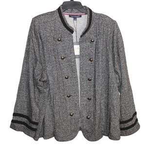 Tommy Hilfiger Size 3X Open Light-Weight Military Style Jacket Heather Gray‎ NWT